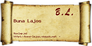 Buna Lajos névjegykártya